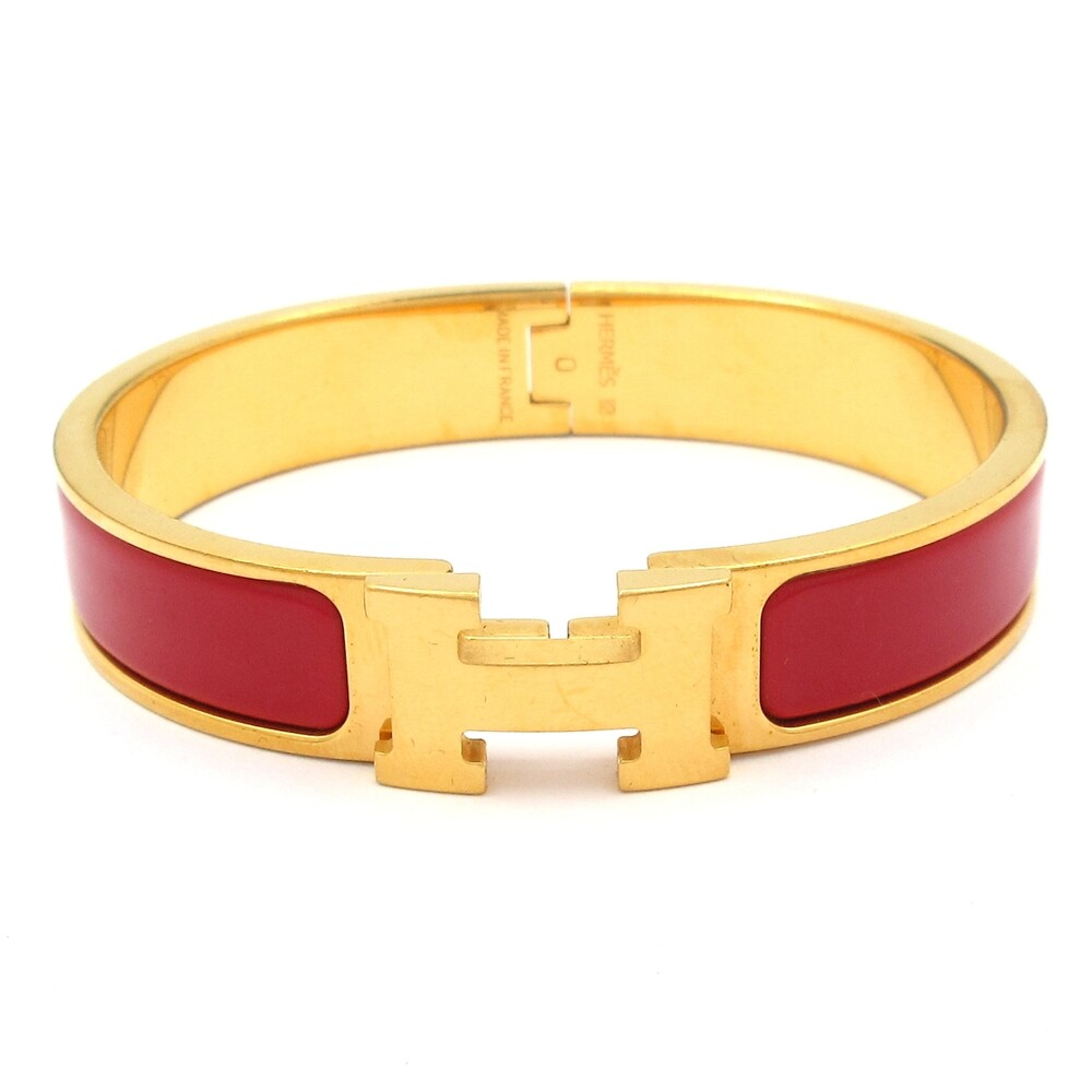 Hermès Clic Clac Bangle Gold Bordeaux Hardware Ceramic